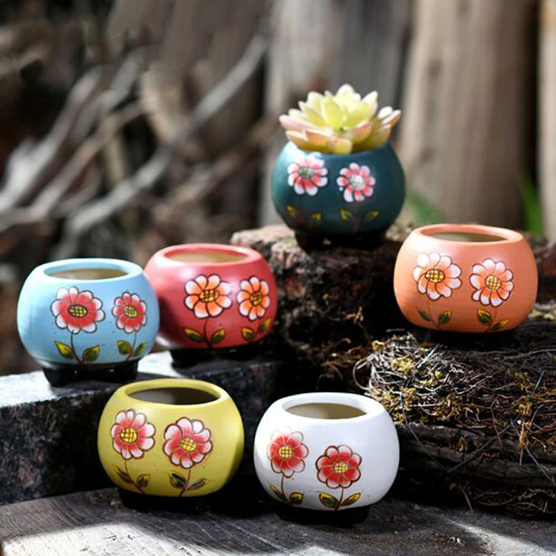 Bonsai Garden Art - 6 pçs/set porcelana pintada à mão