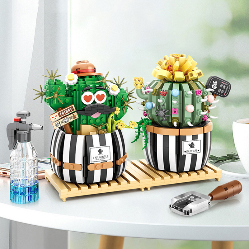 Bonsai Garden Lego - Blocos de construção criativos cacto suculento