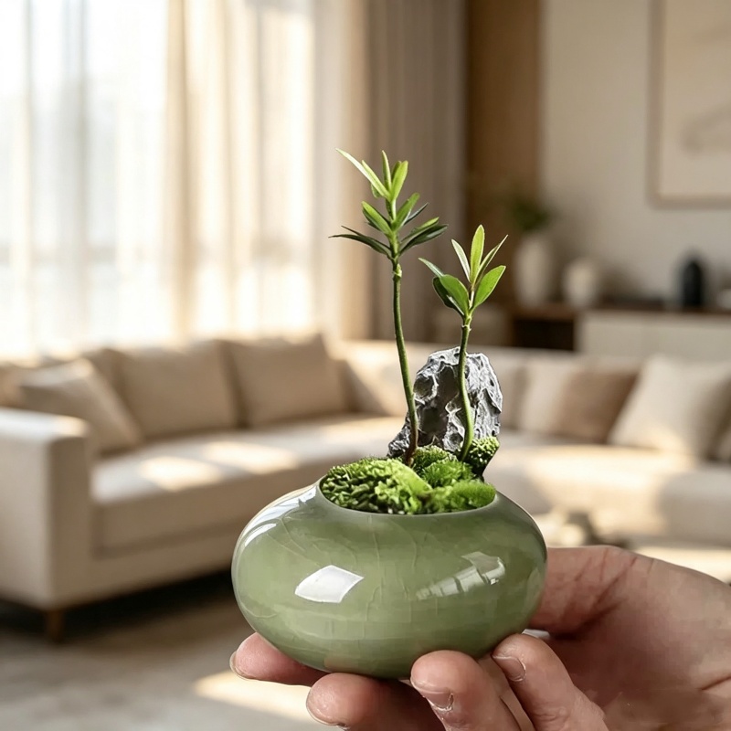 Mini Vaso de Planta com Efeito - Bonsai Garden Art avaliação e preço