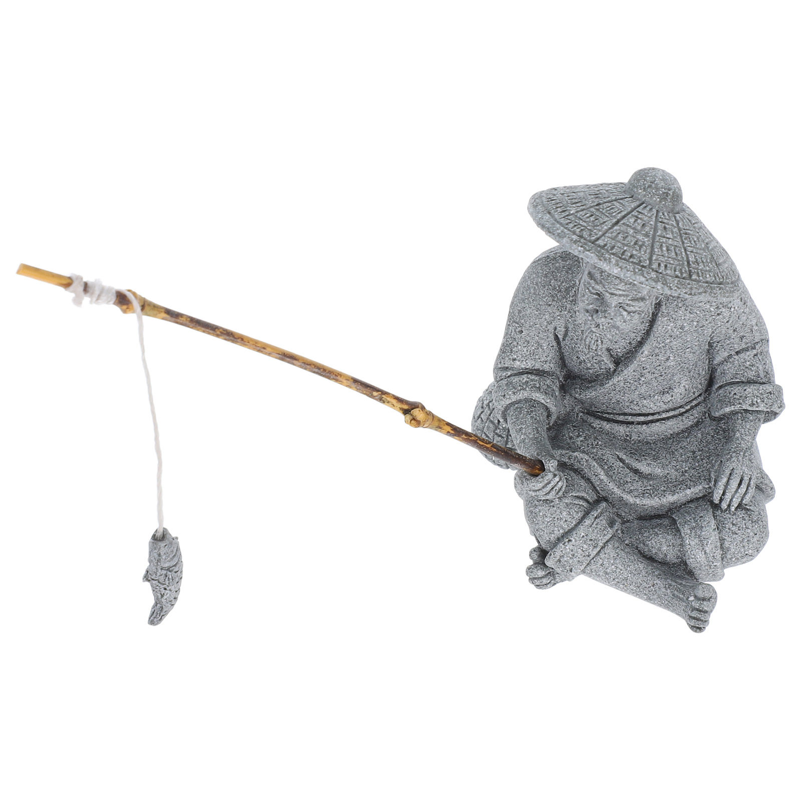 Escultura de Mini Pescador com - Bonsai Garden Landscape Design avaliação e preço