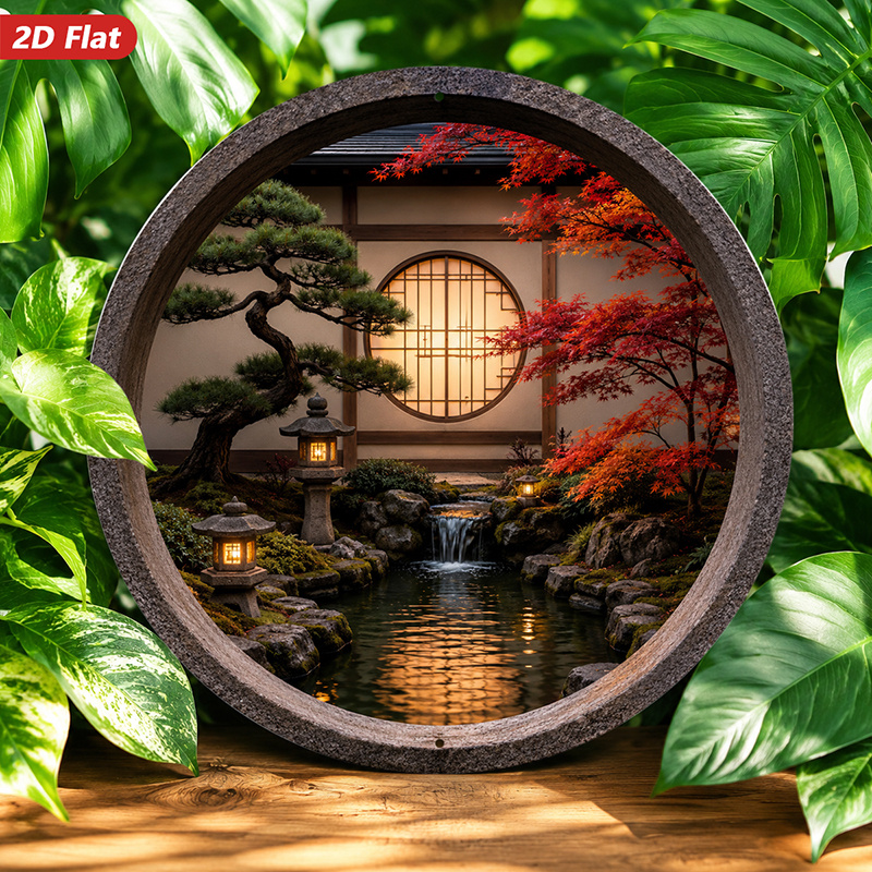 Placa de Metal Redonda 2D, 1 p - Bonsai Garden Art avaliação e preço