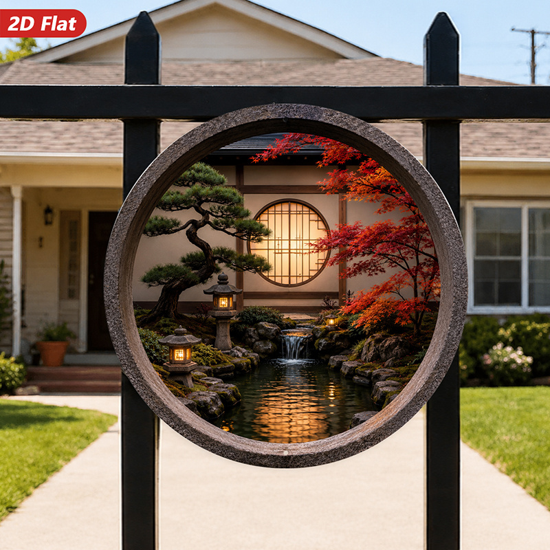 Placa de Metal Redonda 2D, 1 p - Bonsai Garden Art avaliação e preço