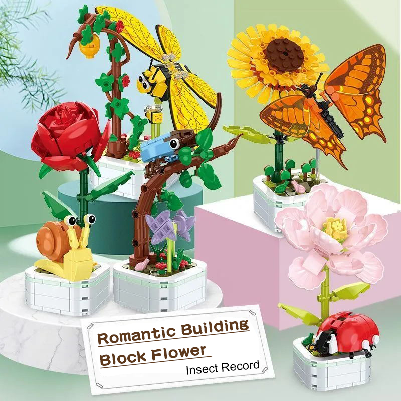 Diy mini borboleta inseto vaso - Bonsai Garden Lego avaliação e preço