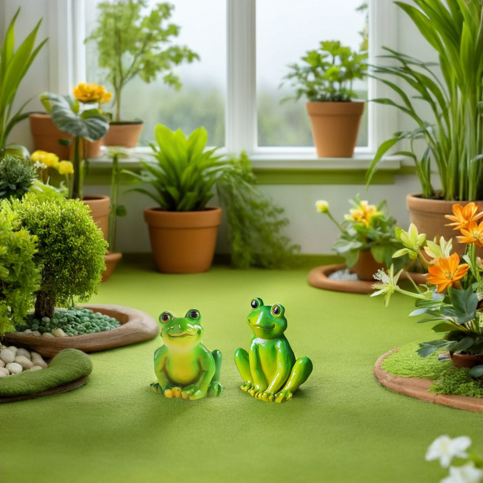 4 Peças de Mini Sapos de Resin - Bonsai Garden Landscape Design avaliação e preço